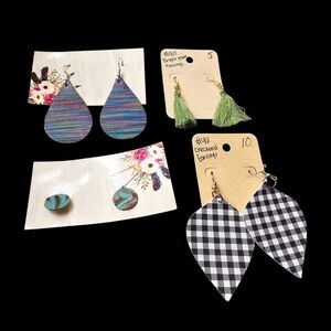 Women's Colorful and Patterned Earring Set‎ Of 4